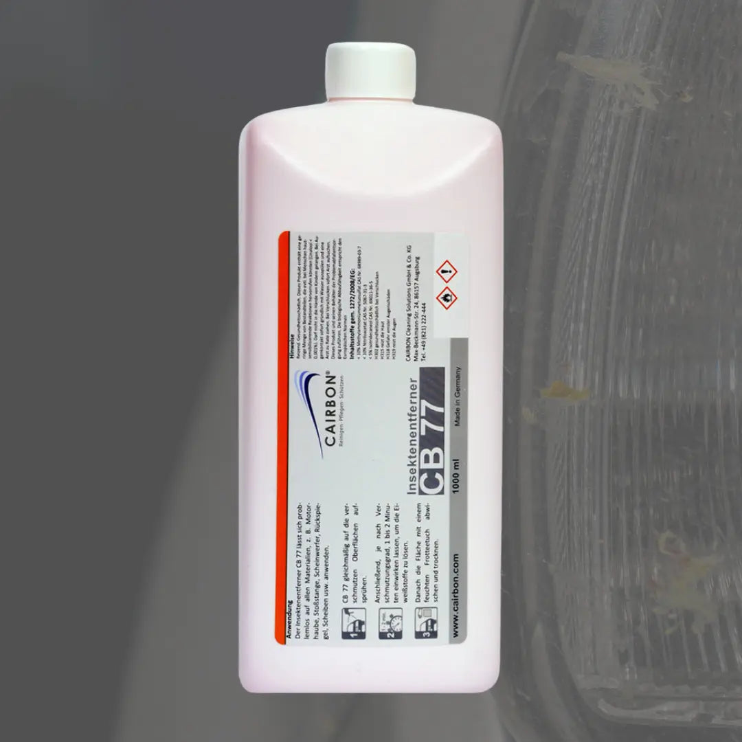 Cairbon CB 77 Insektenentferner löst hartnäckige Insektenreste von Lack und Windschutzscheibe.