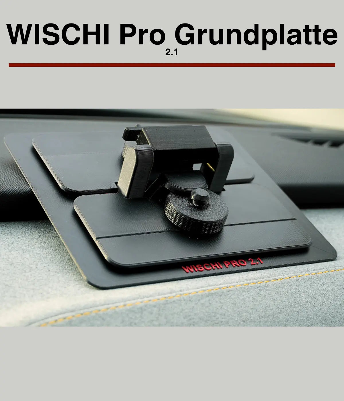WISCHI Pro Grundplatte 2.1 mit Schraubbefestigung für präzisen Tuch-Halt am Scheibenreiniger.